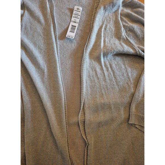 Joseph A. Vintage Sweater Cardigan Silver Sparkle Glam Sweater Sz 1X NEW - Picture 2 of 3